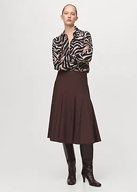 Straight-cut animal-print blouse