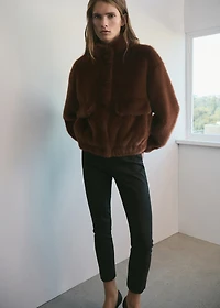 Faux-fur jacket with pockets
