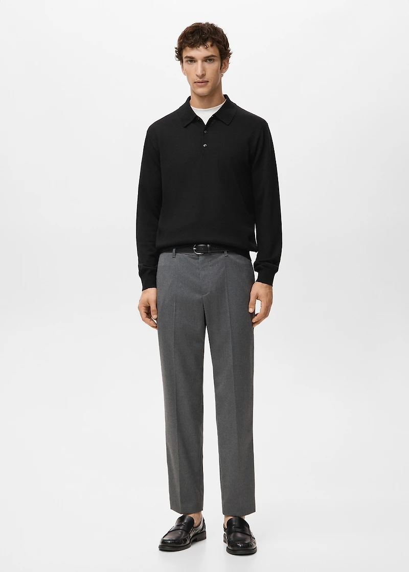 100% merino wool polo jumper