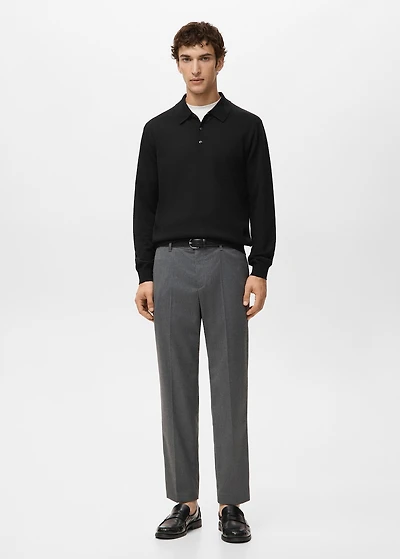 100% merino wool polo jumper