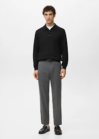 100% merino wool polo jumper