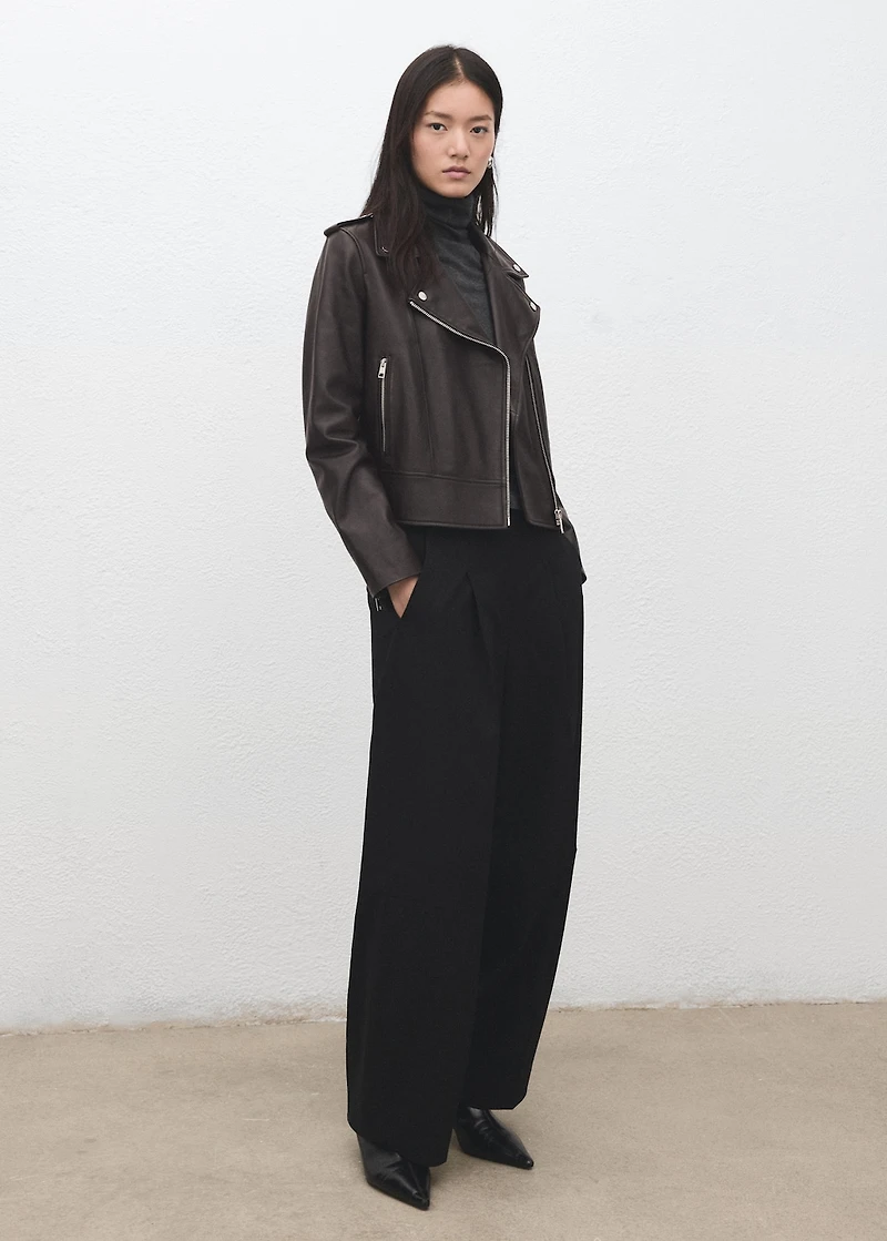 Leather biker jacket