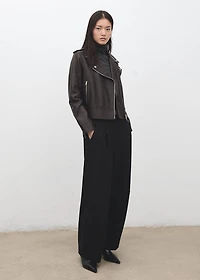 Leather biker jacket