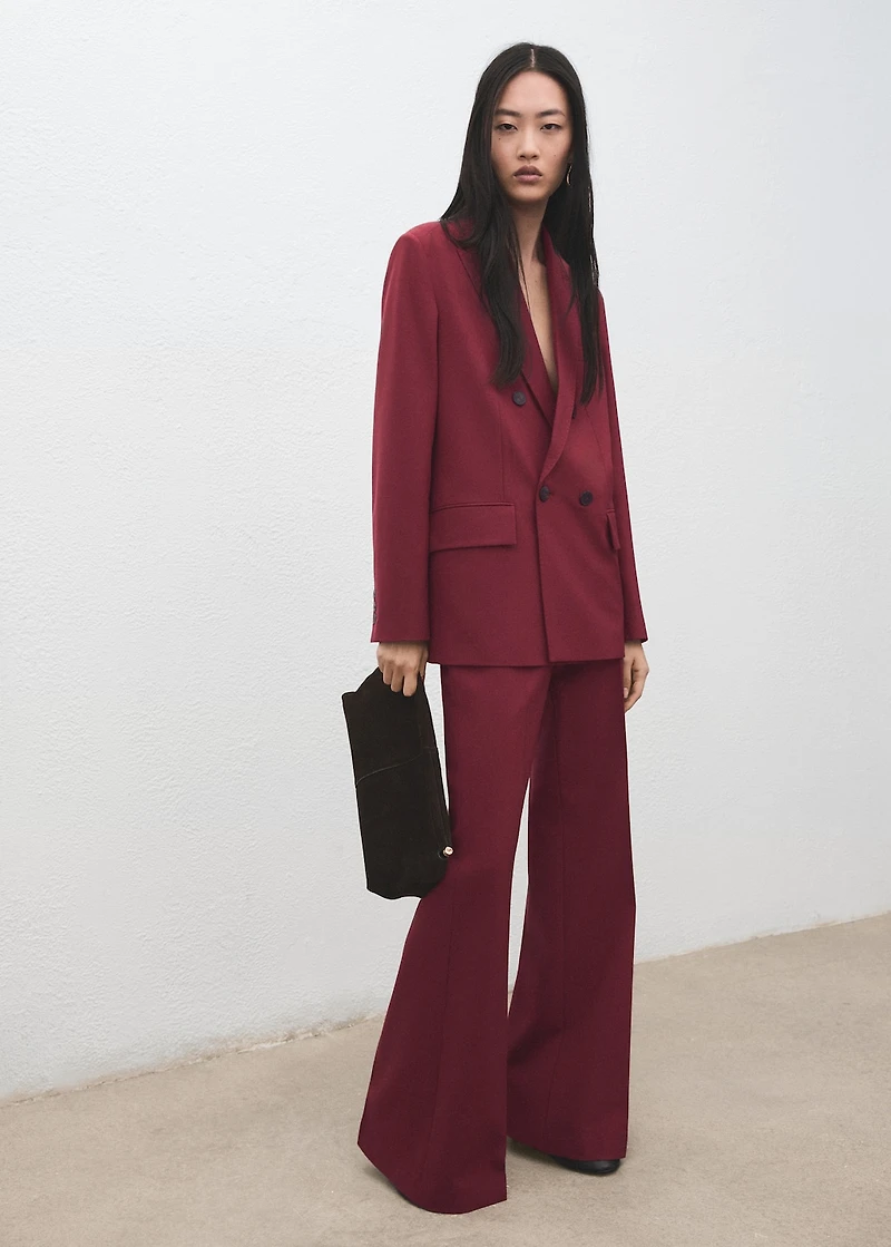 Wide leg suit trousers