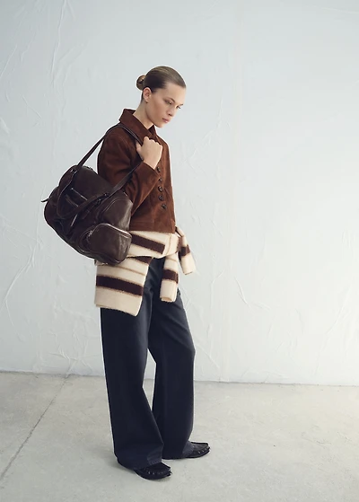 Suede jacket with buttons