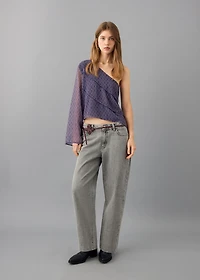 Asymmetrical printed blouse