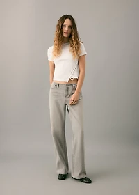 Braided t-shirt with drawstring