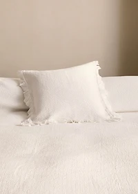 Cotton bed cushion cover with ruffle finish 50x50 cm
