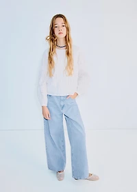 Straight jeans with rhinestone detail