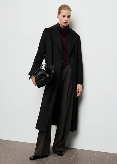 Handmade wool coat with belt