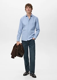 Regular fit striped cotton shirt