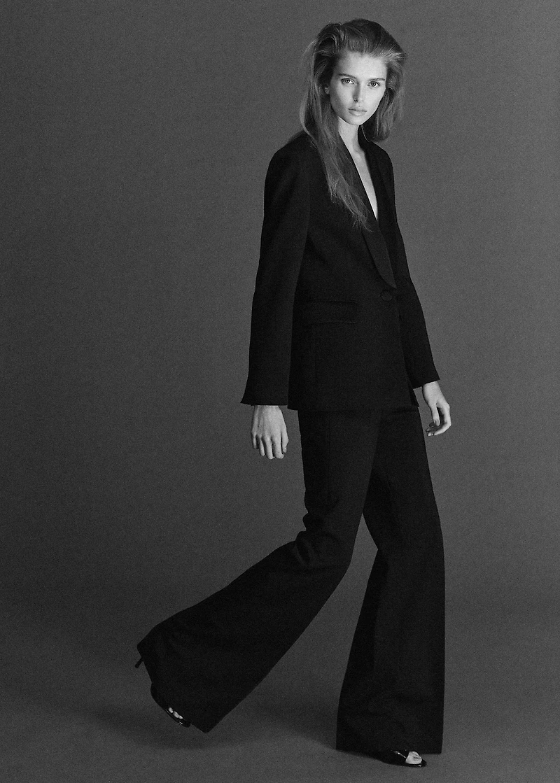 High-waist flared pants