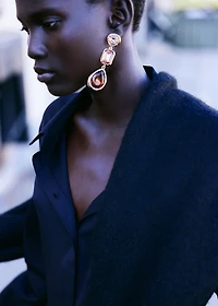 Combined long earrings