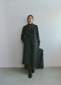 Handmade wool coat with belt