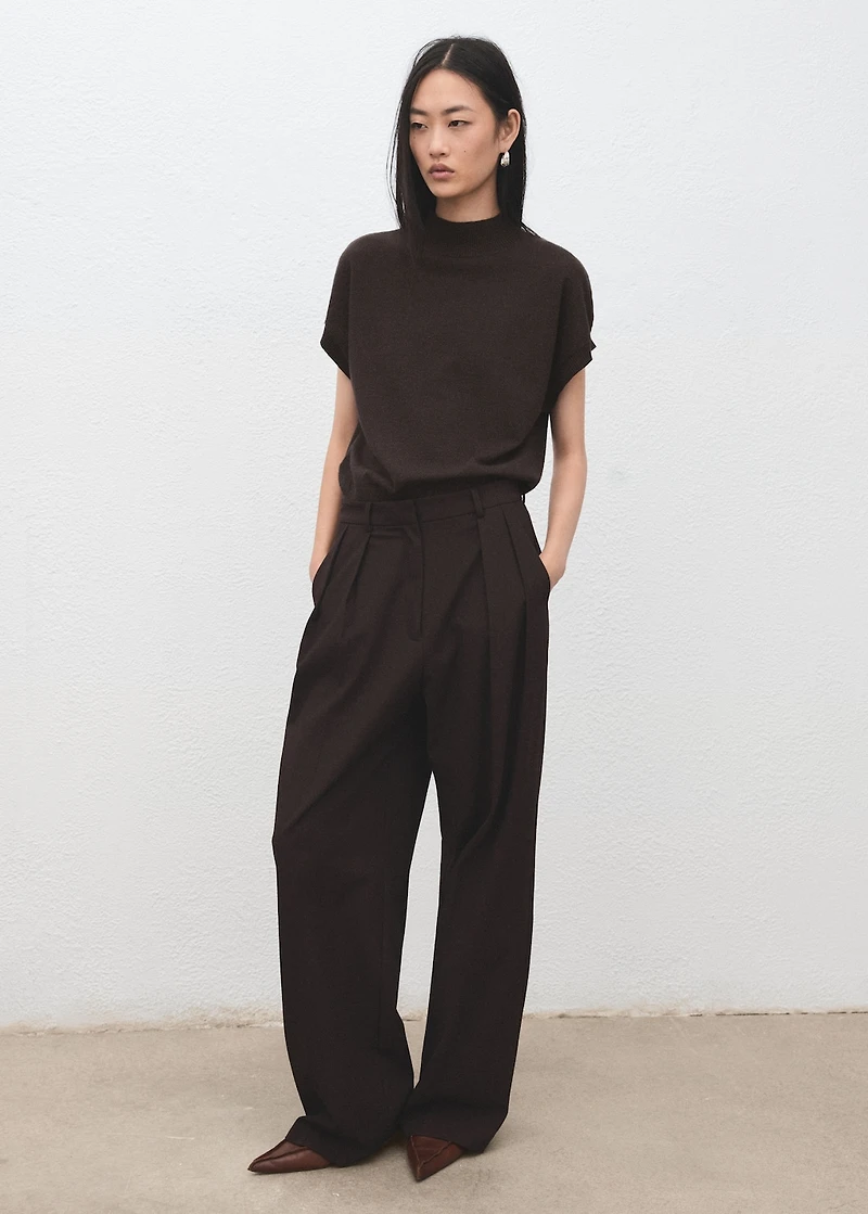 Short-sleeved lurex sweater