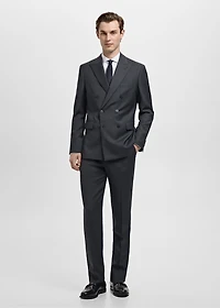 Turin 100% wool double-breasted suit jacket