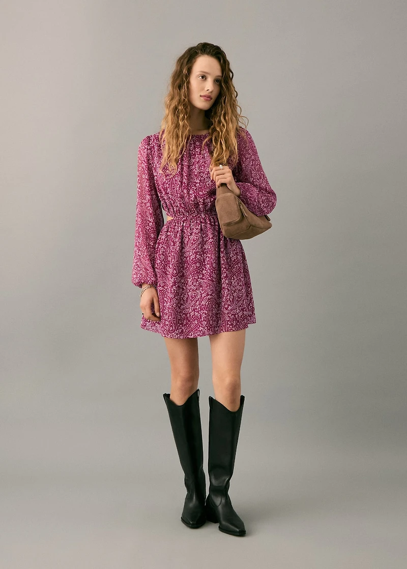 Paisley dress with cut-out