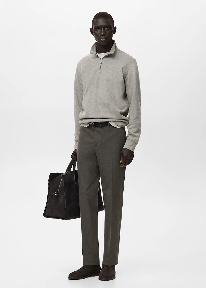 Regular-fit zipper-neck sweatshirt