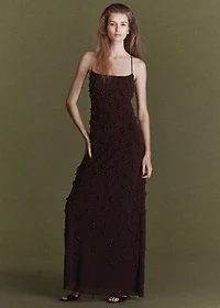 Long dress with embroidered spheres