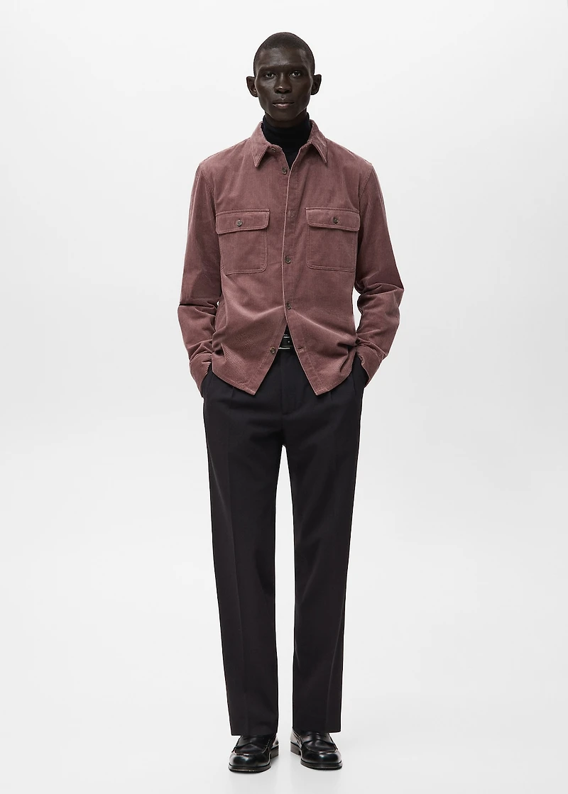 Corduroy overshirt with pockets