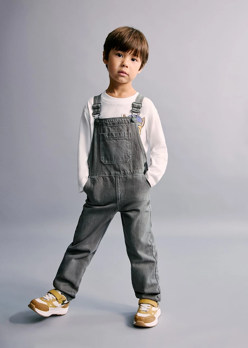 Straight denim dungarees