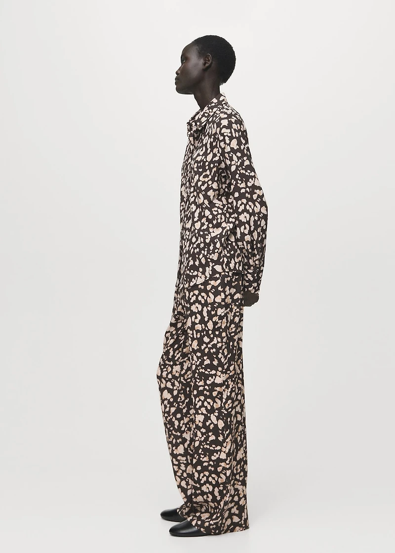 Elastic waist printed trousers