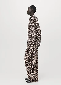 Elastic waist printed trousers