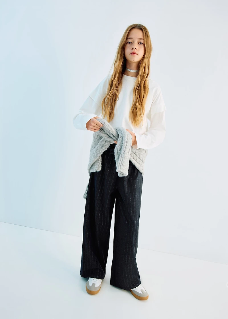 Lurex striped trousers