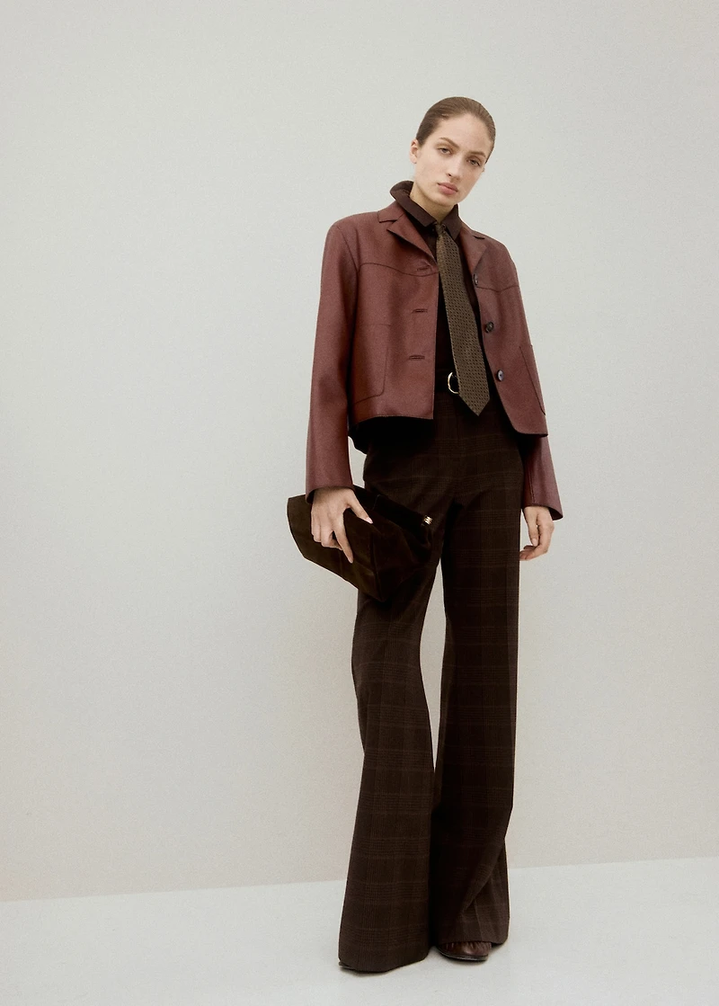 Faux-leather jacket with pockets