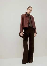 Faux-leather jacket with pockets