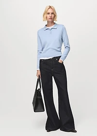 Polo collar wool sweater