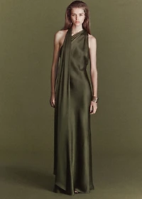 Asymmetrical bow-neck dress