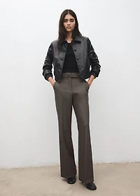 Belt straight-fit pants