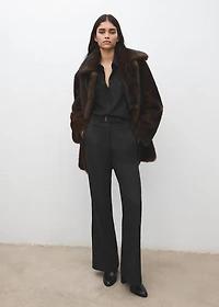 Belt straight-fit pants