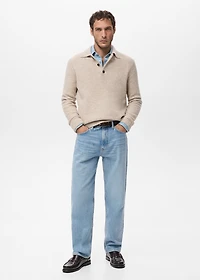 Mini boucle knit polo shirt