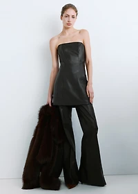 Short faux-leather dress