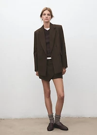 Checked asymmetric skirt