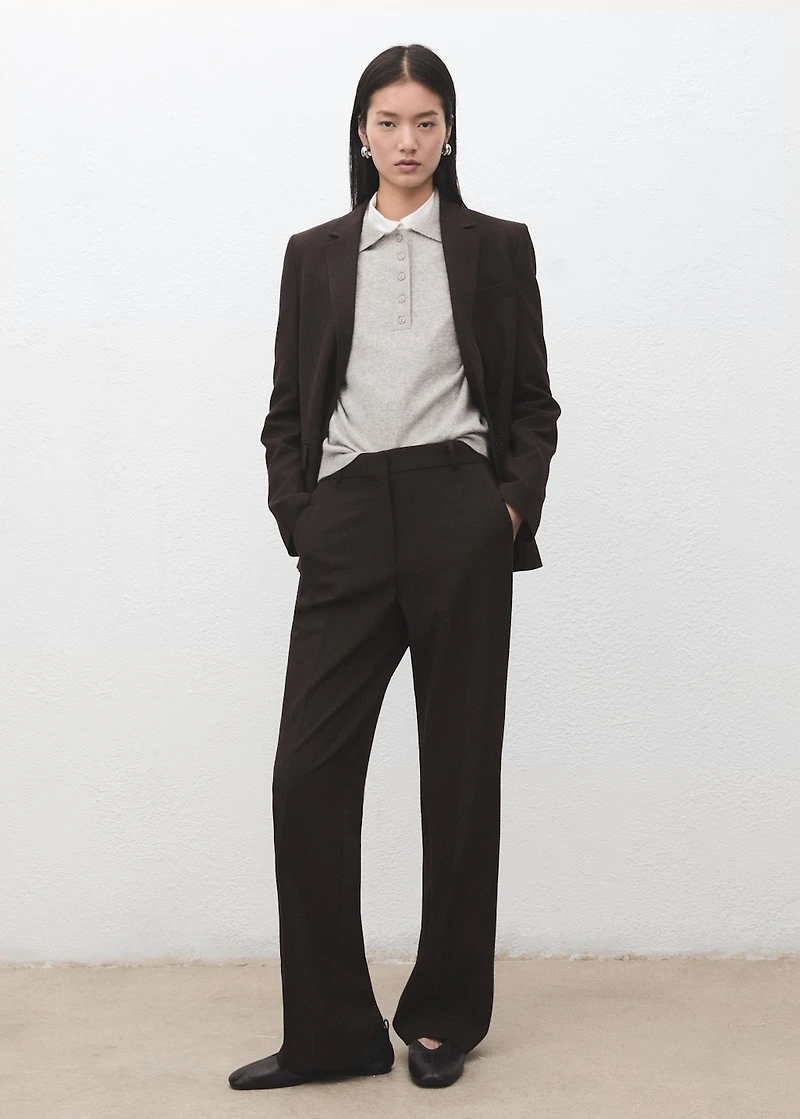 Straight-fit suit pants