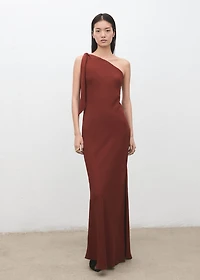 Asymmetrical dress with knot strap