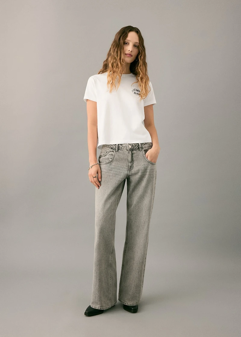 Embroidered short-sleeved t-shirt