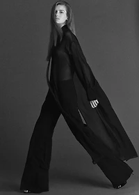 Long silk shirt with foulard