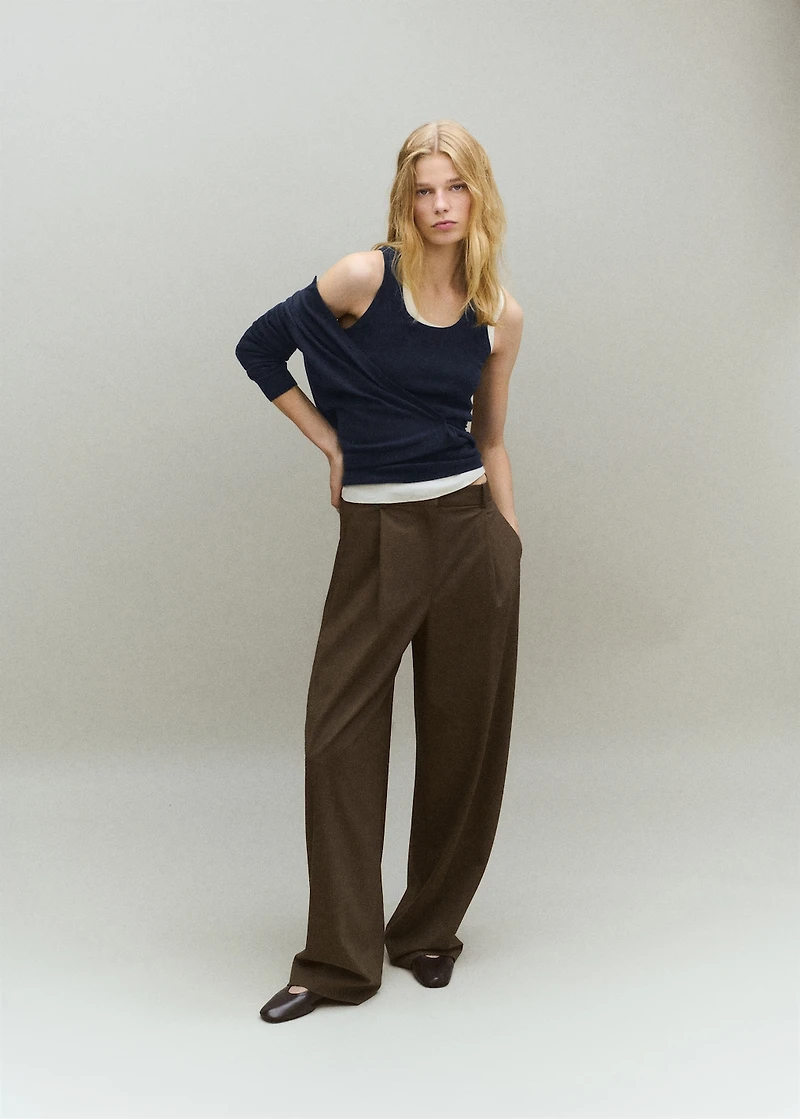 Wool-blend knitted top