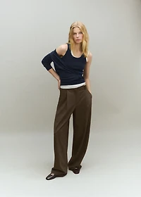 Wool-blend knitted top