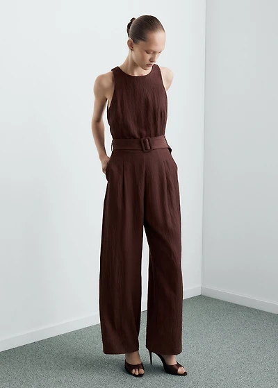 Lyocell jumpsuit with belt