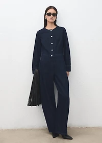 Buttons denim jumpsuit