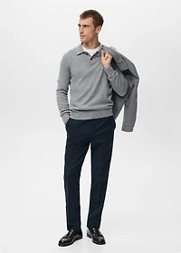 Knitted wool blend polo sweater