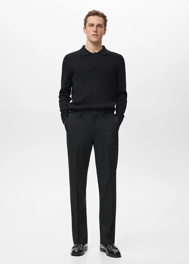 Pleated slim-fit pants