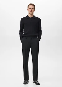 Pleated slim-fit pants