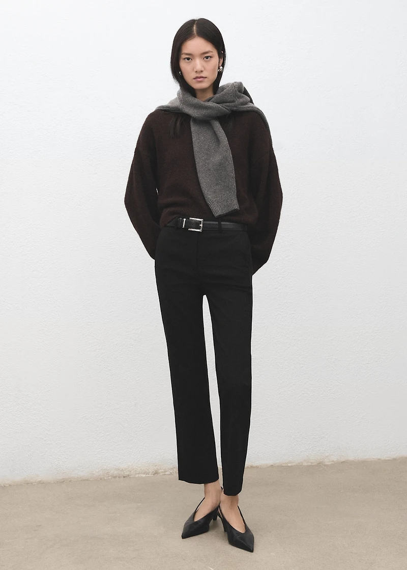 Straight-cut crop pants