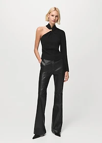 Asymmetrical blouse with metallic detail